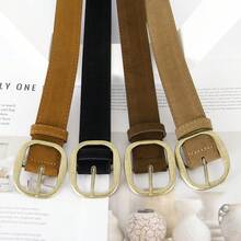 1pc Maillard Faux Leather Y2K Belt, Waist Cinching Design To Pair With Jeans, Elegant Waist Belt For Women - Suede Belt - View 5