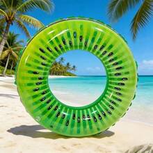 1 pieza Flotador inflable de fruta para nadar, flotador de piscina grueso para adultos, diseño lindo de sandía/kiwi/naranja, material de PVC duradero, adecuado para playa, lago, fiesta en la piscina - Multicolor - Ver 15