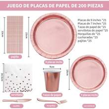 Disposable Plates, Bowls & Cutlery - Rose Gold - View 2