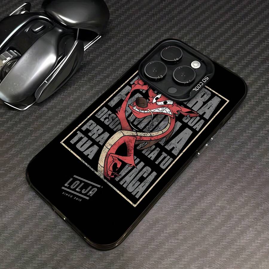Diseño grunge desgastado del dragón rojo de Mushu.funda de teléfono Fundas compatibles con ,Apple,VIVO,OPPO,,, y Honor.Fabricadas en silicona TPU,ofrecen protección contra golpes y caídas. - Negro - Ver 1