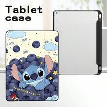 Ốp bảo vệ máy tính bảng Disney với họa tiết Stitch, phù hợp cho iPad Pro 13/12.9/11/10.5/10.2/9.7/8.3/7.9 inch, tương thích với các mẫu M5/M4/M3/M2 năm 2025/2024/2023/2022/2021, tương thích với các mẫu iPad Air 2/3/4/5/6/7, tương thích với các mẫu MINI4/5/6/7 thế hệ 5/6/7/11 năm 2017/2018/2019/2020. Thiết kế hoạt hình dễ thương hình cô gái, có thể gập lại, hai mặt, chống rơi vỡ, vỏ silicon mềm. - màu đen - Xem 2
