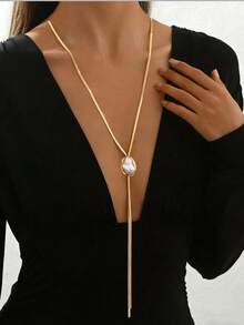 1 chiếc vòng cổ ngọc trai giả bất đối xứng cao cấp, đơn giản, thanh lịch, tinh tế, sáng tạo, sang trọng nhẹ nhàng, đa năng, dây xích hợp kim dài hình xương rắn, thiết kế độc đáo, cảm giác cao cấp, phù hợp cho các buổi tụ họp bạn bè, kỳ nghỉ lãng mạn, hẹn hò, trình diễn thời trang, quán bar, du lịch, đi làm hàng ngày, nghỉ mát, khiêu vũ, bãi biển, kỳ nghỉ lãng mạn. - Vàng - Xem 6