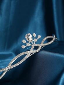 Tocado de corona de plata para mujer, accesorio para el cabello para fiesta de cumpleaños y boda - Plateado - Ver 3
