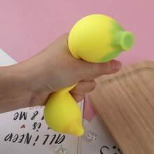 1pc Realistic Banana Squeeze Toy, Creative Hand Squeeze Stress Relief Fruit Squishy Toy - Multicolor - View 3