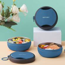 1pc 500ml 304 Stainless Steel Lunch Box With Tableware, Portable Leak Proof Bento Box With Handle & Lid, Detachable Fruit Salad Food Storage Container, Meal Prep Box For Student Adult Use In Home, Office, Camping, Picnic, Travel, Back To School - Multicolor - View 13