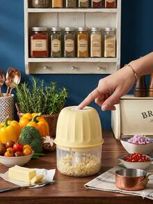 1 Electric Mini Garlic Chopper, 100ML Food Chopper Garlic Mincer USB, Vegetable Chopper, Onion Chopper, Portable Small Food Processor For Garlic, Ginger, Chili, Vegetables, Chop, Mince, & Blend In Seconds-Your Kitchen's New Best Friend - Màu Mù tạt vàng - Xem 1