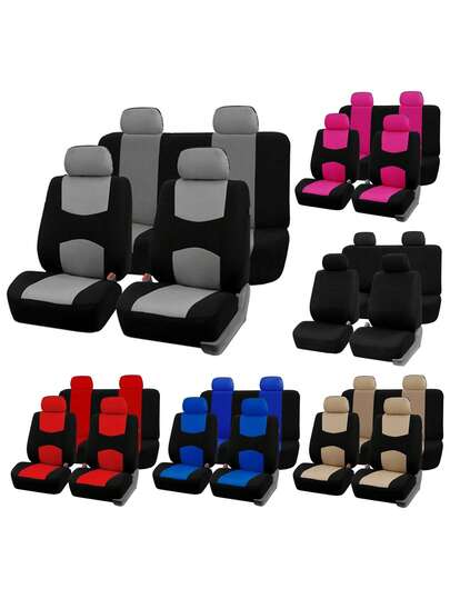 9-Piece/4-Piece/2 Pieces Universal Car Seat Covers, Full Set Car Seat Covers, Breathable Front And Rear Split Car Seat Protectors, 9-Piece Washable Airbag Compatible Car Interior Seat Cushion Accessories, Universal Fabric Front Seat Covers, Suitable For Sedans, SUVs, Etc., Car Interior Covers, Airbag Compatible