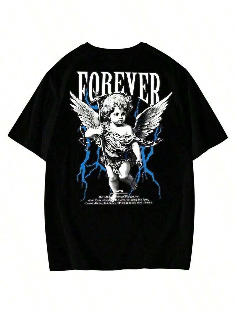 Camiseta Masculina 100% Algodão Streetwear Lançamento Varias Cores Envio Rapido - Preto - Visão 1