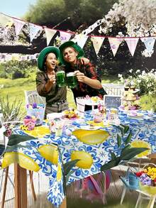 1pc Lemon Print Tablecloth, Suitable For Spring And Summer, Waterproof And Washable, Ideal For Picnics, Kitchen, Dining Table Parties - A - View 15
