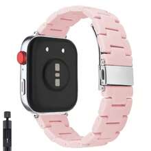 適用於 Watch 4/4Pro 的時尚樹脂錶帶，適用於 Watch 3/2 智慧手錶的彩色樹脂錶帶，女性運動生活時尚手錶升級可調節配件 - 粉色 - 查看 8