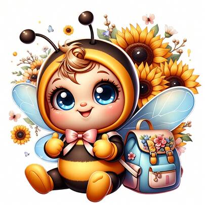 1pc/2pcs/3pcs Cute Bee & Sunflower Pattern, Suitable For T-Shirts, Hoodies, Pillows, Backpacks And Handbags, Ideal Holiday Gifts, Holiday Design, Durable Printing