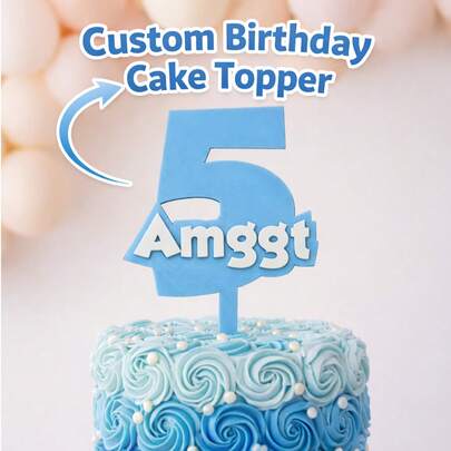 1 pieza Decoración personalizada para tarta de cumpleaños impresa en 3D, decoración de tarta con nombre y edad personalizados, decoración de tarta de feliz cumpleaños, decoración de tarta con número personalizado, decoración para tarta de smash, decoración de fiesta de cumpleaños, decoración de tarta impresa en 3D, decoración central de tarta, suministros de fiesta personalizados para niño/niña, decoración de cumpleaños de bebé, decoración de tarta como foto, recuerdo de cumpleaños personalizado, decoración de cumpleaños personalizada para 1er, 2do, 3er+ cumpleaños