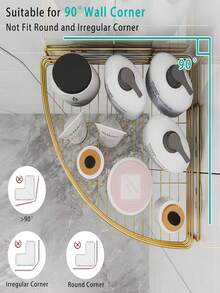 No-Drill Bathroom Corner Shelf - Ideal For Storing Shampoo And Body Wash In The Shower, Bedroom Decor, And General Storage, Essential For The Bathroom - Standard Hook - View 9