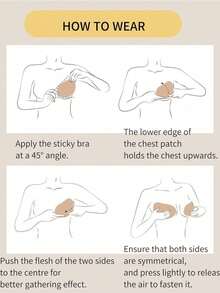 1对无肩带隐形硅胶粘性文胸，升级版芒果形提拉聚拢粘性文胸，可重复使用，适用于露背上衣、婚纱、泳装 - 彩色 - 查看 11