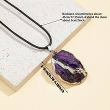 1 Mặt dây chuyền đá thạch anh tím và thạch anh hồng tự nhiên, chưa qua xử lý, trang sức đá thô, quà tặng Ngày của Mẹ, quà tặng chữa lành cho phụ nữ - vòng cổ - Xem 2