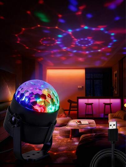 Đèn ngủ hình cầu ma thuật đổi màu RGB 7 màu điều khiển bằng giọng nói | Cấp nguồn USB | Máy chiếu bầu trời sao | Đèn RGB | Đèn LED | Đèn bàn văn phòng | Đèn USB | Đèn thông minh | Đèn trang trí tạo không khí | Thích hợp cho văn phòng, phòng ngủ, phòng chơi game, tiệc tùng, phòng khách, đầu giường | Quà tặng trang trí Giáng sinh, Halloween