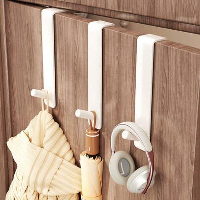 Bộ 2 móc treo hình chữ S dày dặn, không cần khoan, chống trầy xước, dễ treo, thích hợp để treo khăn tắm, áo choàng tắm, đồ dùng phòng tắm, ngăn kéo bàn làm việc, cửa tủ, phù hợp với nhiều loại cửa và cửa tủ, rất cần thiết cho mùa hè.