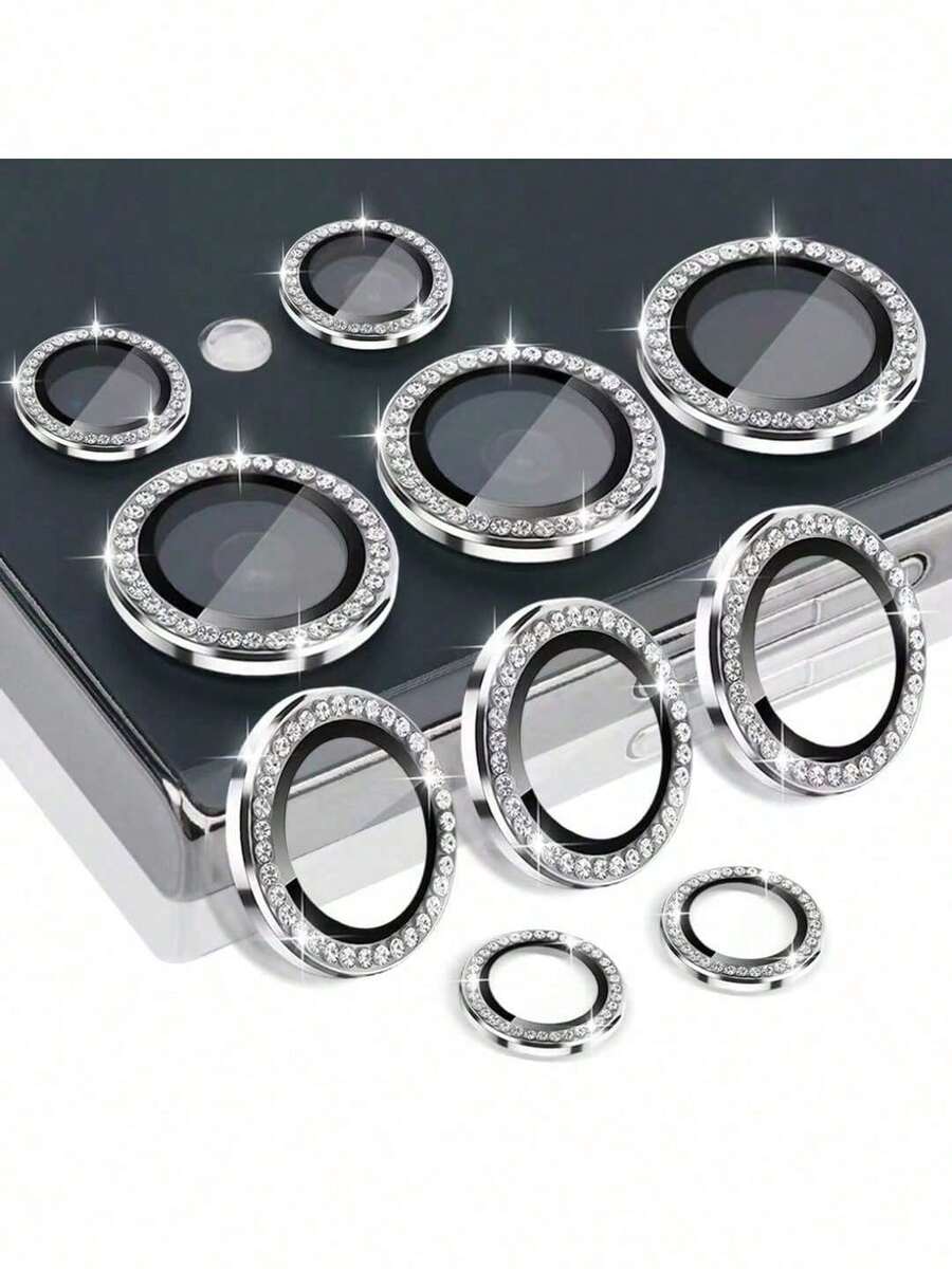 Bộ bảo vệ ống kính 9D Diamond, miếng dán viền dạng vòng, tương thích với Samsung Galaxy S25Edge, S24FE, S25Ultra, S25Plus, A16, A26, A36, A56, A55, A15, A35, A25, A05, A05S, A24, A34, A14, A54, S24Ultra, S24, S24Plus, S22Ultra, S23Ultra, S23Plus, S23/IPhone16ProMax, IPhone16, IPhone16Pro, IPhone16plus, IPhone15ProMax, IPhone15, 14, 13, 12, 11Pro