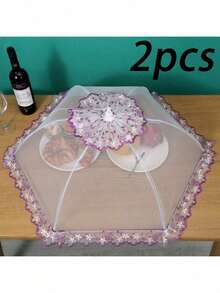 1/2/3件装可折叠食物罩,防尘防蝇餐棚,多边形厨房食物保护罩,家用蔬菜罩 - 彩色 - 查看 22