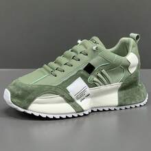 [Size Runs Large, Please Choose Size Based On The Inner Length Data Provided]Men's Retro Dad Sneakers, Breathable Mesh Upper, Anti-Slip Thick Sole Casual Training Shoes, Available In 5 Colors - Green - View 2