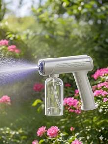 XO Lab Nano-Spray Gun, Handheld Household Nano-Atomizer, Blue Light Atomizer, Wireless Sprayer W/ 268ml Bottle, Suitable For Household Cleaning And Watering Plants And Trees, Lightweight And Powerful - White-1Pc - 查看 5