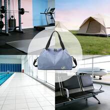 Gym Bags For Women Men,Travel Duffle Bag,Sports Duffle Bag Waterproof With Wet Compartment,Overnight Weekend Travel Bags ,Yoga Bag Portable,Sports Gym Tote Bags Suitable For Activities Such As Fitness, Exercise, Yoga, Short Trips, Etc - 霧霾藍 - 查看 3