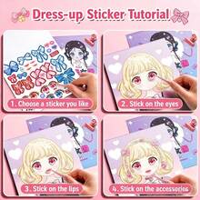 1pc Princess Makeup Dress Up Sticker Book, Children Girls Educational Toy, Anime Princess Makeup Transformation Sticker Book, Girls DIY Fashion Makeover Sticker Interactive Toy, Cultivate Imagination And Fine Motor Skills, Ideal Children Birthday Gift, Party Favor And Travel Companion, Suitable For Creative Play And Handicraft, Beautiful Princess Dress Up Stickers, Makeup Show Sticker Book - Multicolor - View 8