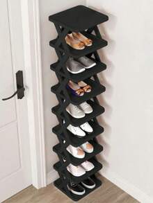 Rak Sepatu Berdiri Bebas Kecil Sempit 2-9 Tingkat, Organizer Penyimpanan Sepatu DIY Hemat Ruang, Cocok untuk Lorong dan Lemari, Muat Sepatu Ukuran 42-43, Mudah Dirakit dengan Struktur Kokoh, Dekorasi Dalam Ruangan, Dekorasi Musim Gugur - MultiWarna - View 2