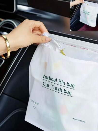 20/60个装一次性车载垃圾袋，自立式呕吐袋，升级加厚，便携方便，适用于汽车、办公室、厨房、卧室、旅行和露营。