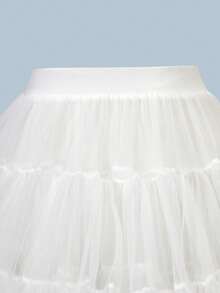 1pc Black Baroque Fashion Mini Skirt, Versatile For Bride, Party, Halloween,Summer,Beach,Wedding,Festival,Birthday - White - View 6