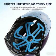 1pc Soft Silicone Bicycle Helmet Liner, Protective Padding For Hairstyle - Multicolor - View 3