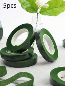 1/5pcs Green Floral Tape, DIY Wedding Bouquet Stem Wrap Packaging Material, Flower Shop Valentine's Day Mother's Day Father's Day Bouquet Wrapping Material, Bouquet Wrapping And Floral Decor Adhesive Floral Tape, Wedding Supplies, Floral Tape For Floristry, Sticky Floral Tape For Floral Crafts, Bouquet Stem Packaging, Wedding Bouquet - Dark Green - View 10