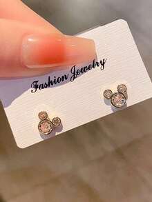 1 Pair Fashion Animal Ear Decor Earrings, Suitable For Women's Daily Wear Bridal Jewelry For Wedding, Prom, Gift For Her - Vàng - Xem 6