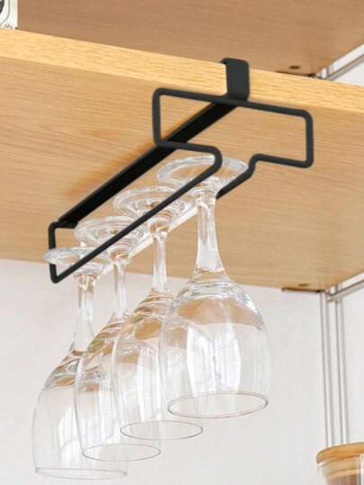 3/1pc Single Row Cup Rack, Inverted Cup Holder, Creative European Style Wine Glass Storage Rack, Kitchen Accessories, Bar Supplies, Space-Saving Home Storage Organizer, Valentine's Day Gift, Party Decor, Birthday Decor, Outdoor, Camping