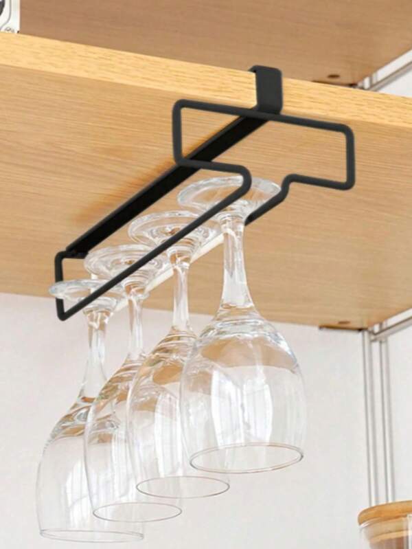 OBOVAY 3/1pc Single Row Cup Rack, Inverted Cup Holder, Creative European Style Wine Glass Storage Rack, Kitchen Accessories, Bar Supplies, Space-Saving Home Storage Organizer, Valentine's Day Gift, Party Decor, Birthday Decor, Outdoor, Camping