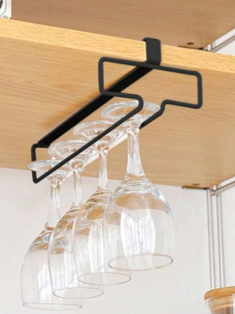 Giá để ly úp ngược một tầng, giá đựng ly rượu kiểu Châu Âu sáng tạo, phụ kiện nhà bếp, đồ dùng quầy bar, tiết kiệm không gian lưu trữ và sắp xếp nhà cửa, quà tặng ngày Valentine, trang trí tiệc, trang trí sinh nhật, ngoài trời, cắm trại - màu đen - Xem 2