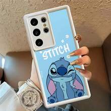 Miniso 名创优品迪士尼史迪奇眨眼蓝色TPU手机壳，“STITCH”字母保护套，适用于三星S26 Ultra/S26 Edge/S26 Plus/S26/S25 Ultra/S25 Plus/S25/S25FE/S25Edge/S24 Ultra/S24 Plus/S24/S24FE/S23FE/S23 Ultra/S23 Plus/S23/S22 Ultra/S22 Plus/S22/S21 Ultra/S21 Plus/S21/A15/A16/A17/A23/A24/A25/A26/A33/A34/A35/A36/A52/A53/A54/A55/A56/A71/A72/A73/圣诞礼物/女朋友 - 黑色 - 查看 2