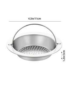 1个带手柄的不锈钢排水口毛发收集器，圆形淋浴排水盖，防止堵塞，适用于淋浴房、浴缸、厨房水槽、浴室装饰 - 彩色 - 查看 2
