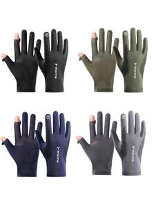 Găng tay chống tia UV cho nam mùa hè, tay dài làm mát, chống trượt, nhanh khô, thiết kế nửa ngón tay, dùng cho đạp xe và các môn thể thao ngoài trời, tay áo che tay, găng tay trắng, giữ ấm tay, trang phục mùa thu, trang phục Halloween, tay áo đen, quà tặng cho nam giới - Xám - Xem 13