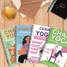 30-Day Chair Yoga Book For Seniors & Beginners - Low Impact Seated Weight Loss Exercises With 60 Poses, Muscle Toning & Flexibility Workout, Spiral Bound - Multicolor - View 4
