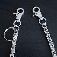 Street Hip-Hop Punk Pant Chain, Multi-Style 3D Stainless Steel Decorative Waist Chain, Key Chain, Wallet Chain - 銀色 - 查看 7