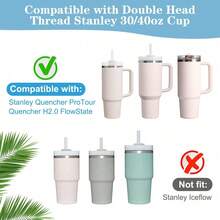 Bình giữ nhiệt 30/40oz có nắp lật tháo rời kèm ống hút, nắp chống rò rỉ, nắp tương thích. - Nhiều màu - Xem 4