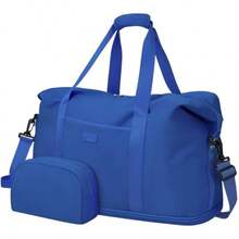Bolsas de viaje expandibles para mujer para el fin de semana para el hospital para mujeres para entrega de mano de obra con bolsa de aseo impermeable Large - azul real - Ver 2