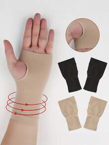 1 pieza Mangas de compresión elásticas de punto unisex, funda para la muñeca de nailon elástico y transpirable con diseño ergonómico para aliviar la mano de la computadora, estilo cómodo de ponerse para ocultar cicatrices y protección diaria de la muñeca - Multicolor - Ver 1