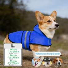 Summer Lightweight Pet Raincoat With Hood And Reflective Strip Design, Universal For Small, Medium And Large Dogs, Lightweight Hook And Loop Dog Raincoat Pet Rain Cape - Multicolor - View 21