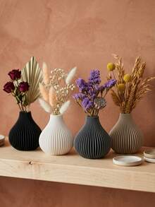 1pc Modern Bohemian Minimalist Decorative Shatterproof Lightweight Waterproof Matte High-Quality Plastic Vase, Nordic Rustic Vintage Style - A - View 2