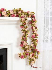 1/4pcs Artificial Rose Flower Vine, Valentine's Day Gift, Home Decor, Dining Table Vase Decor, Bedroom Decor, Wedding Venue Decor, Outdoor Garden Floral Arrangement, New Year Decoration - Multicolor - View 4