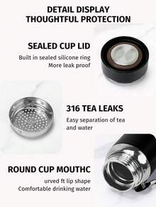 33.81oz Stainless Steel Portable Insulated Cup, Large Capacity Tea Cup Water Bottle For Outdoor Camping Travel - Multicolor - View 6