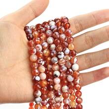 Hạt đá núi lửa tự nhiên màu cam 4/6/8/10mm - Hạt đá quý tự nhiên màu xanh Bohemian, thích hợp làm đồ trang sức DIY, vòng tay, vòng cổ, bông tai, đồ thủ công mỹ nghệ - Dành cho cả nam và nữ - quả cam - Xem 3