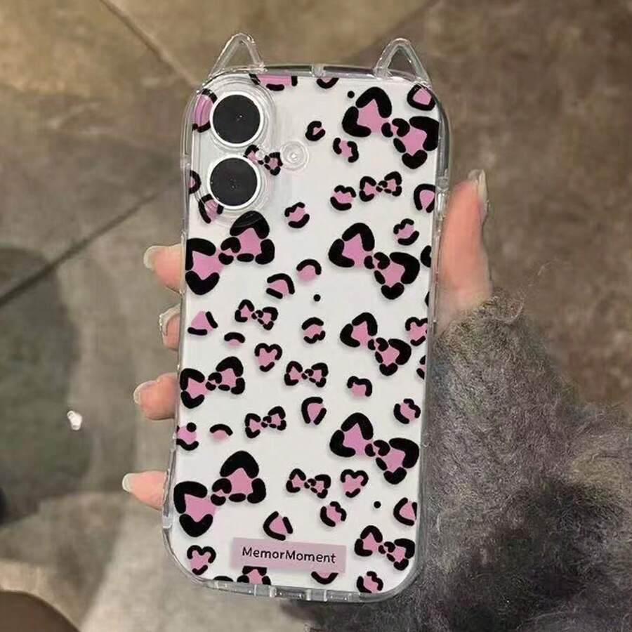 SANRIO 1 chiếc ốp lưng điện thoại mới, kiểu dáng mỏng, hình tai mèo, nơ báo, Hello Kitty, tối giản, dễ thương, làm bằng TPU, tương thích với iPhone 17 17pro 17pm 16 16Pro 16pm 15 15pro 15pm, chống sốc 14promax 14pro 14 13promax 13pro 12promax 12pro 11 11promax. Ốp điện thoại thời trang, bảo vệ điện thoại, thiết kế hoạt hình nữ tính độc đáo. - Nhiều màu - Xem 1